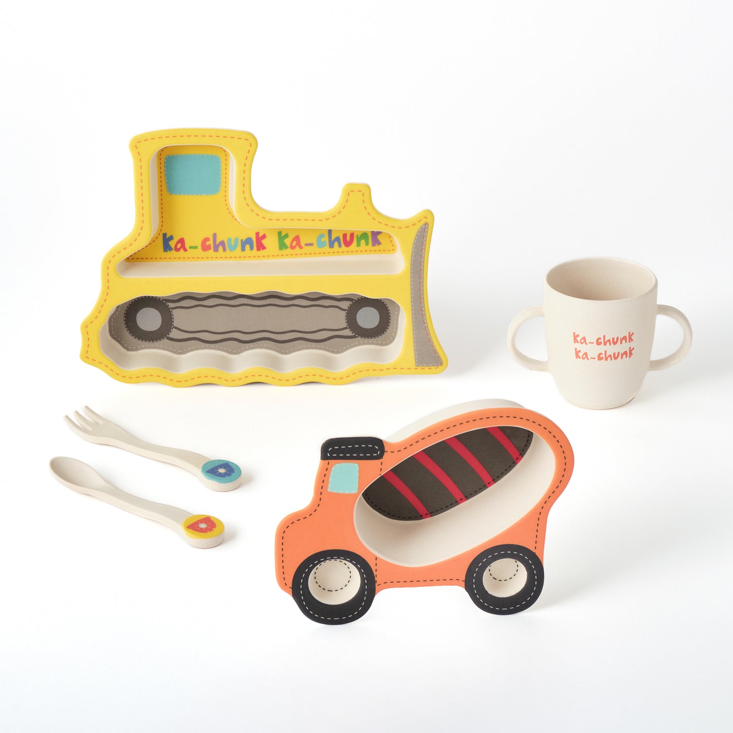 Tiny Footprint Construction Vehicle Dining Set